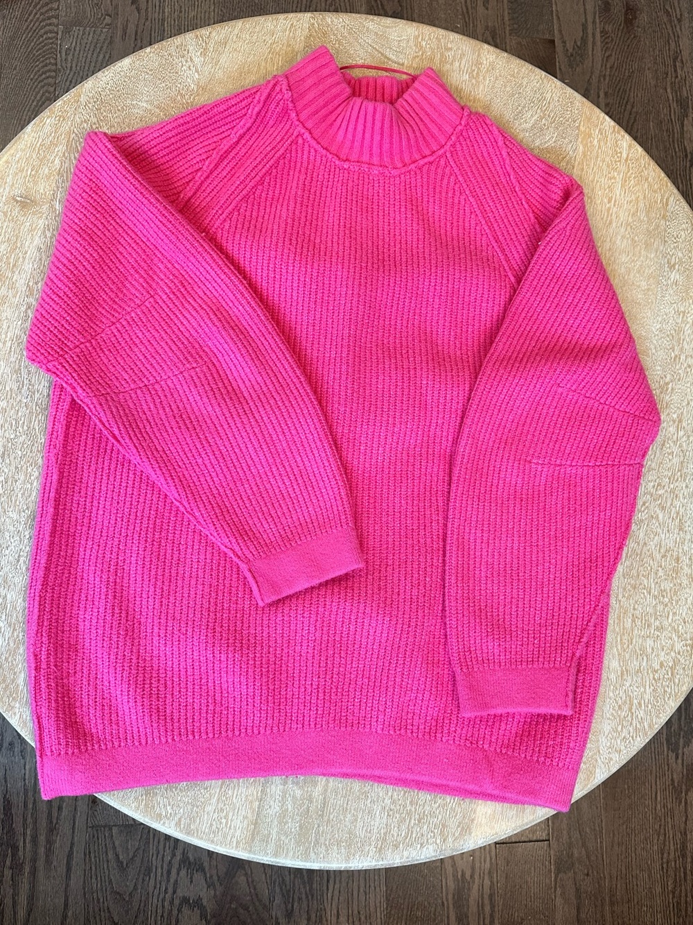 Women's Free People Pink Cozy Ribbed Mock Neck Sweater